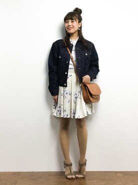 「AZUL by moussy（アズールバイマウジー）のアイテム（その他アウター）」を使った、内山陽菜さん（レディース・149cm）の春コーディネート