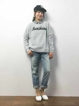 「abcdevol（エービーシーディーイーボル）のアイテム」を使った、内山陽菜さん（レディース・149cm）の春コーディネート