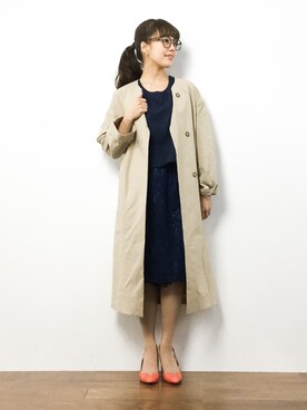 「Supreme.La.La.（シュープリームララ）のアイテム（パンプス）」を使った、内山陽菜さん（レディース・149cm）の春コーディネート