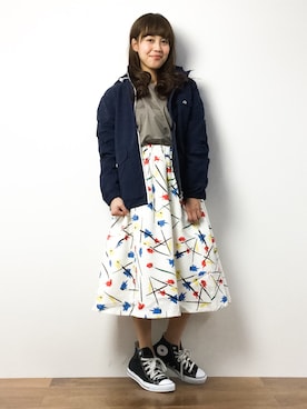 「Spick & Span（スピックアンドスパン）のアイテム（ブルゾン）」を使った、内山陽菜さん（レディース・149cm）の春コーディネート