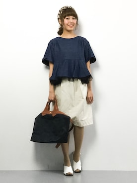 「- W. -（ダブリュー）のアイテム」を使った、内山陽菜さん（レディース・149cm）の春コーディネート
