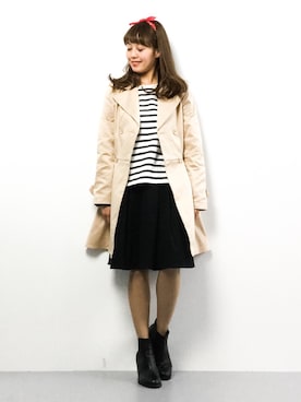 「HONORE（オノレ）のアイテム」を使った、内山陽菜さん（レディース・149cm）の春コーディネート