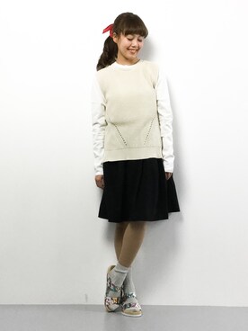 「SHINY SHINY（シャイニー シャイニー）のアイテム」を使った、内山陽菜さん（レディース・149cm）の春コーディネート