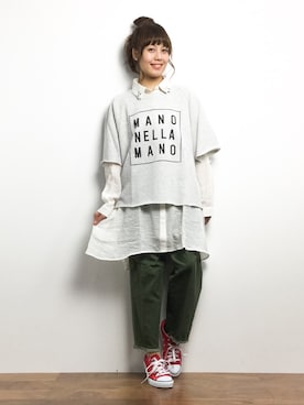 「クロップドパンツ」｜内山陽菜さん（レディース・149cm）の春コーディネート