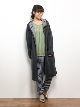 「ADIEU TRISTESSE（アデュートリステス）のアイテム（パンツ）」を使った、内山陽菜さん（レディース・149cm）の春コーディネート