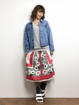 「Mila Owen（ミラオーウェン）のアイテム（その他アウター）」を使った、内山陽菜さん（レディース・149cm）の春コーディネート