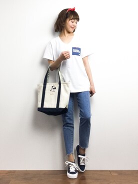 「LibertyDoll（リバティードール）のアイテム（スニーカー）」を使った、内山陽菜さん（レディース・149cm）の春コーディネート