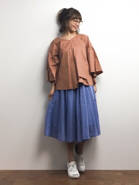 「UP START（アップスタート）のアイテム」を使った、内山陽菜さん（レディース・149cm）の春コーディネート
