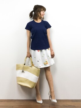 「ILIMA（イリマ）のアイテム（パンプス）」を使った、内山陽菜さん（レディース・149cm）の春コーディネート