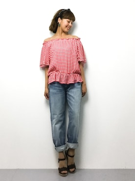 内山陽菜さん（レディース・149cm）の春コーディネート