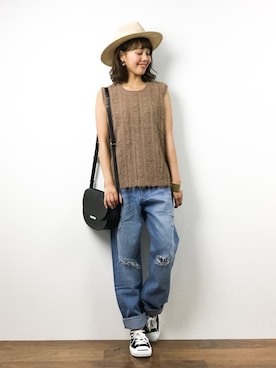 内山陽菜さん(レディース・149cm)の夏コーディネート