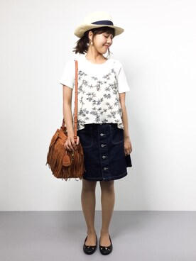 「フリンジバック」｜内山陽菜さん（レディース・149cm）の夏コーディネート