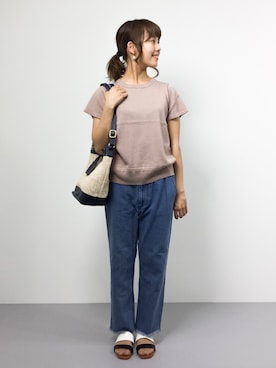「切りっぱなし」｜「アイテム（サンダル）」を使った、内山陽菜さん（レディース・149cm）の夏コーディネート