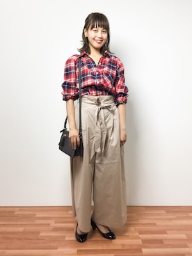 「Ameri（アメリ）のアイテム（バッグ）」を使った、内山陽菜さん（レディース・149cm）の夏コーディネート