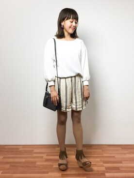 「Ameri（アメリ）のアイテム（バッグ）」を使った、内山陽菜さん（レディース・149cm）の夏コーディネート