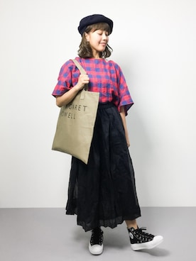 内山陽菜さんの「・COTTON CANVAS」を使ったコーディネート