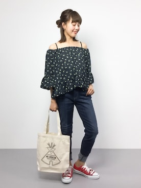 内山陽菜さん(レディース・149cm)の夏コーディネート