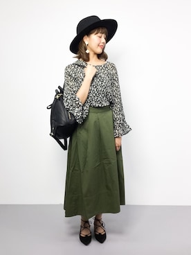 「Beau're（ヴュレ）のアイテム（バックパック/リュック）」を使った、内山陽菜さん（レディース・149cm）の夏コーディネート
