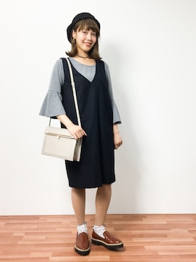 「チョーカー」｜内山陽菜さん（レディース・149cm）の秋コーディネート