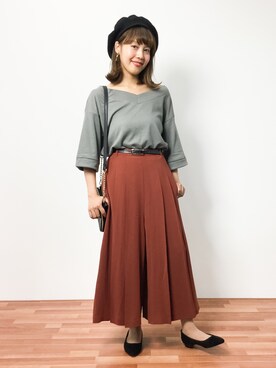 内山陽菜さん（レディース・149cm）の秋コーディネート