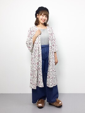 「Another Edition（アナザーエディション）のアイテム（ハンチング/ベレー帽）」を使った、内山陽菜さん（レディース・149cm）の秋コーディネート