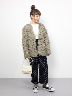 「URBAN RESEARCH（アーバンリサーチ）のUR ワイドリブ袖フレアカットソー（Tシャツ/カットソー）」を使った、内山陽菜さん（レディース・149cm）の秋コーディネート