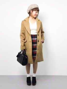 「Another Edition（アナザーエディション）のアイテム（ブーティ）」を使った、内山陽菜さん（レディース・149cm）の秋コーディネート