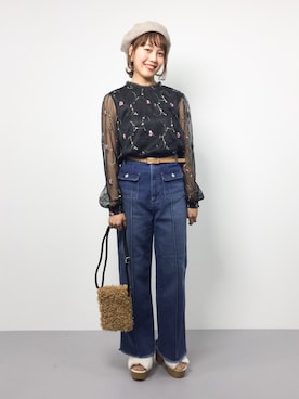 内山陽菜さん(レディース・149cm)の秋コーディネート