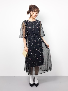 内山陽菜さん（レディース・149cm）の秋コーディネート