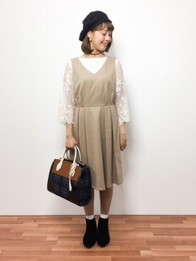 内山陽菜さん（レディース・149cm）の秋コーディネート