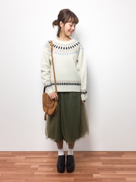 「Another Edition（アナザーエディション）のアイテム（ブーティ）」を使った、内山陽菜さん（レディース・149cm）の秋コーディネート