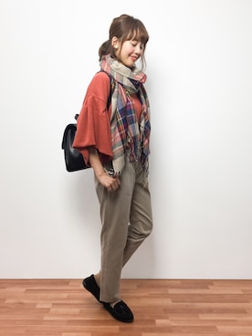 内山陽菜さん（レディース・149cm）の秋コーディネート