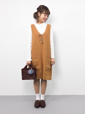 内山陽菜さん（レディース・149cm）の秋コーディネート