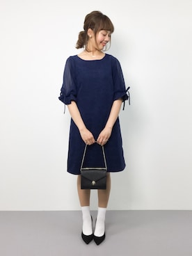 「TITTY&CO.（ティティーアンドコー）のアイテム（ワンピース/ドレス）」を使った、内山陽菜さん（レディース・149cm）の秋コーディネート