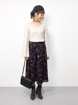 内山陽菜さん（レディース・149cm）の秋コーディネート