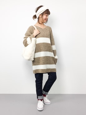 内山陽菜さん（レディース・149cm）の秋コーディネート