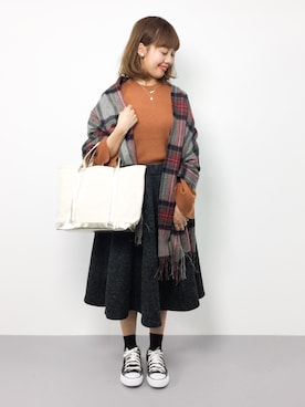 内山陽菜さん（レディース・149cm）の秋コーディネート