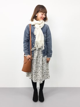 「TIENS ecoute（ティアンエクート）のアイテム（ジャケット/アウター）」を使った、内山陽菜さん（レディース・149cm）の秋コーディネート