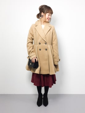 「SLY（スライ）のアイテム（その他アウター）」を使った、内山陽菜さん（レディース・149cm）の秋コーディネート