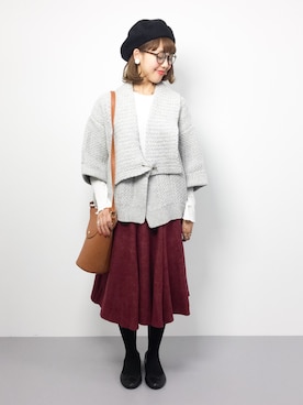 内山陽菜さん（レディース・149cm）の秋コーディネート