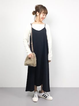 「Sens de vie（サンスドゥウ゛ィ）のアイテム」を使った、内山陽菜さん（レディース・149cm）の秋コーディネート