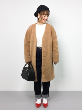 「Another Edition（アナザーエディション）のアイテム（その他アウター）」を使った、内山陽菜さん（レディース・149cm）の秋コーディネート