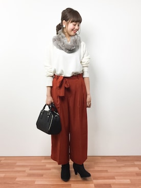 内山陽菜さん（レディース・149cm）の秋コーディネート