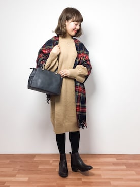 内山陽菜さん(レディース・149cm)の冬コーディネート