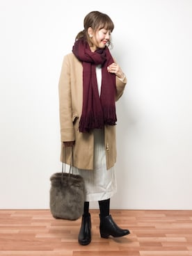 内山陽菜さん(レディース・149cm)の冬コーディネート