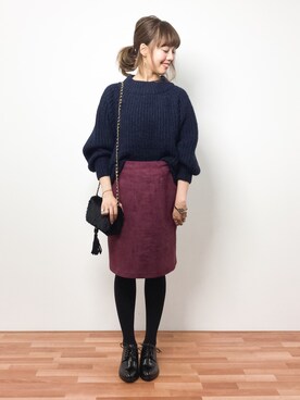 内山陽菜さん（レディース・149cm）の冬コーディネート