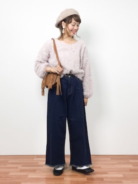 内山陽菜さん（レディース・149cm）の冬コーディネート