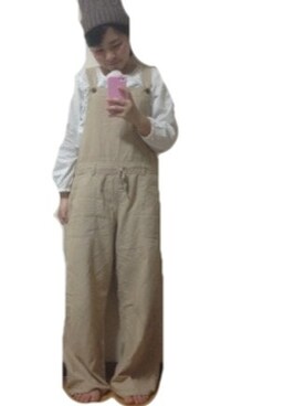「アイテム（サロペット/オーバーオール、ベージュ系）」を使った、あやかちゃんさん（レディース・151cm）の夏コーディネート