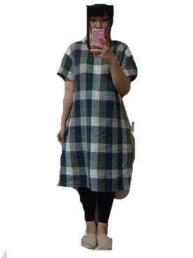 「アイテム（ワンピース、グリーン系）」を使った、あやかちゃんさん（レディース・151cm）の夏コーディネート