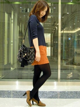 Le Talon 博多店スタッフさん（レディース・160cm）の秋コーディネート